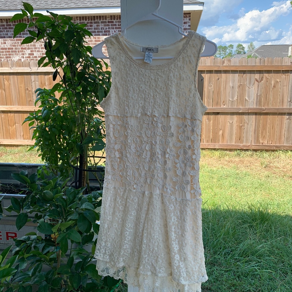 Pinky M Cream Colored Lace Dress